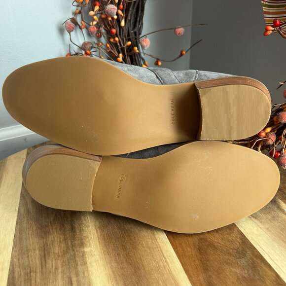 Cole Haan JENSYNN Womens Ankle Western Buckle Bootie Sz 9.5B in Gray Suede - Picture 12 of 12